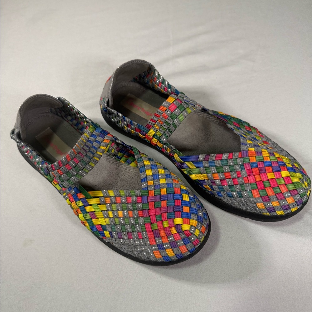 Bare‎ Traps IDEENA Woven Elastic Mary Jane Flats Multicolor 8.5